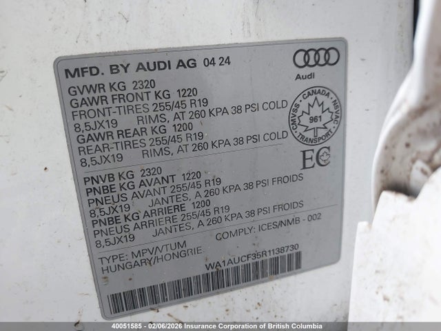 WA1AUCF35R1138730 Audi Q3