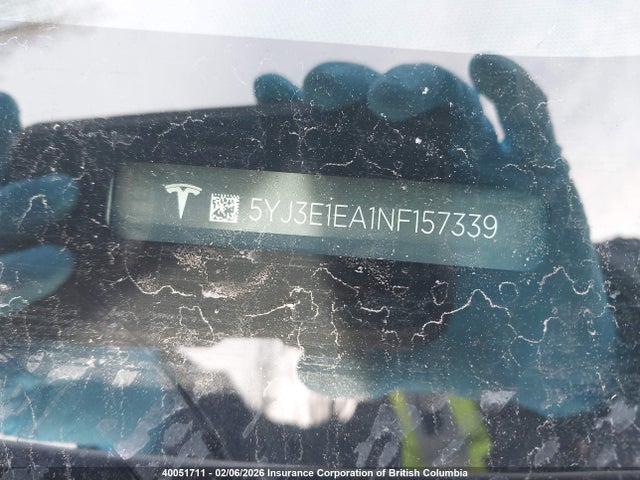 5YJ3E1EA1NF157339 Tesla MODEL 3