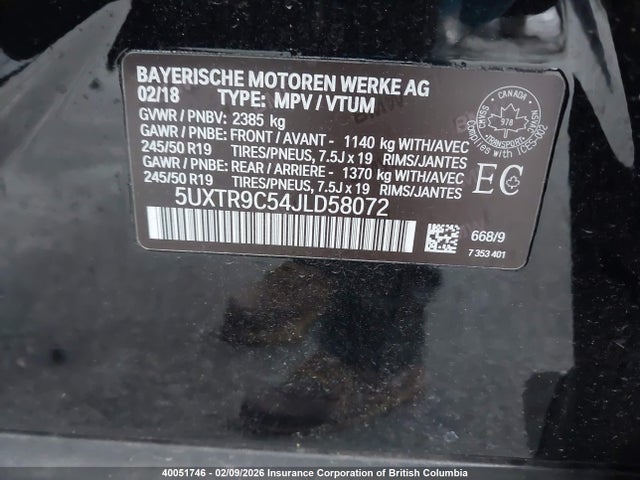 5UXTR9C54JLD58072 BMW X3