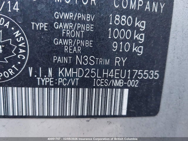 KMHD25LH4EU175535 Hyundai ELANTRA GT