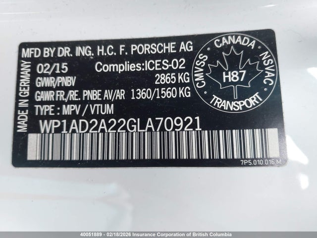 WP1AD2A22GLA70921 Porsche Cayenne Gts