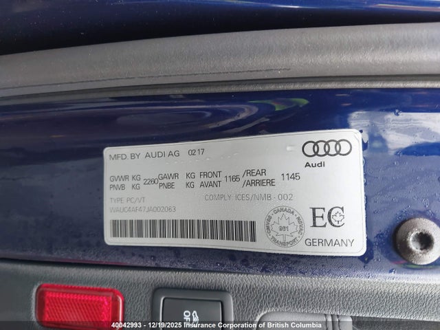 WAUC4AF47JA002063 Audi S4 Prestige