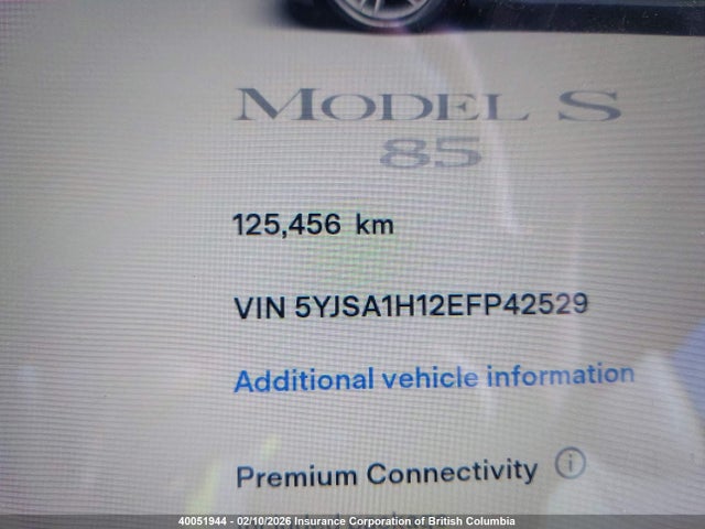 5YJSA1H12EFP42529 Tesla MODEL S