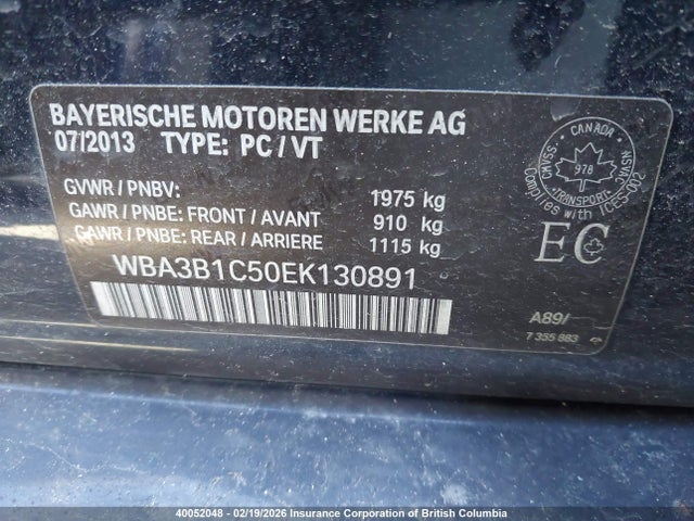 WBA3B1C50EK130891 BMW 320i