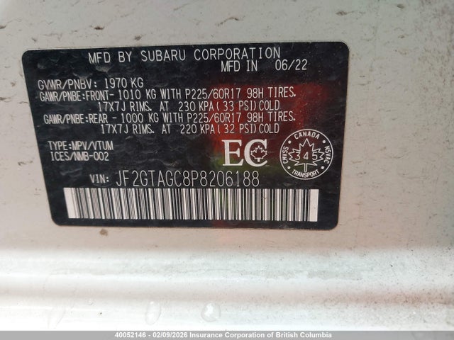 JF2GTAGC8P8206188 Subaru Crosstrek Sport
