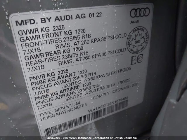 WA1AECF36N1075404 Audi Q3