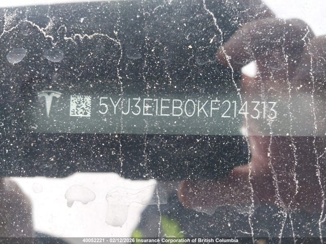 5YJ3E1EB0KF214313 Tesla MODEL 3