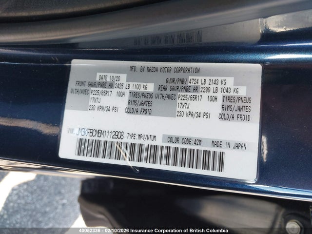 Mazda CX-5 2021 JM3KFBCM6M1112908 Image 9