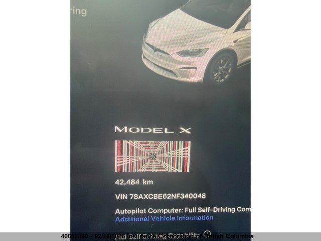 7SAXCBE62NF340048 Tesla Model X Awd/standard Range
