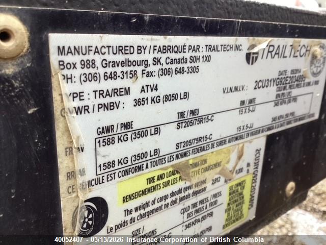 2CU31YG92E2034895 Trailtech Flat Deck