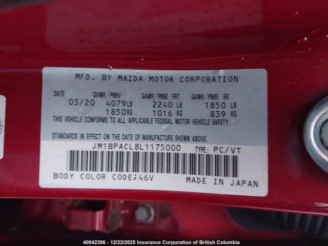 JM1BPACL8L1175000 Mazda 3 SELECT