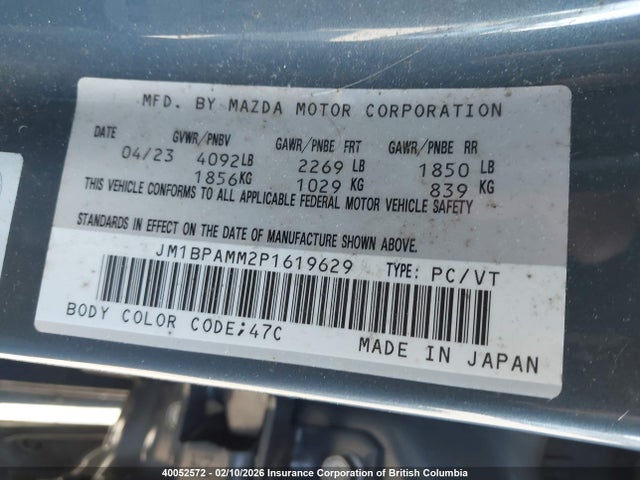 JM1BPAMM2P1619629 Mazda Mazda3 Gt
