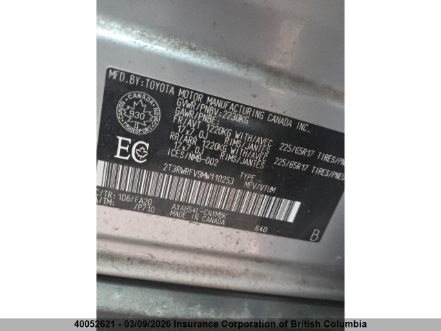 2T3RWRFV9MW110253 Toyota RAV4