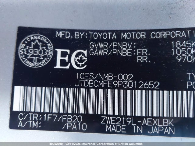 Toyota Corolla Hybrid Le 2023 JTDBCMFE9P3012652 Image 9
