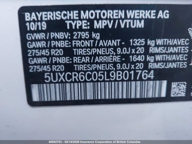 5UXCR6C05L9B01764 BMW X5