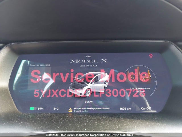 5YJXCDE27LF300728 Tesla Model X Awd/standard Range