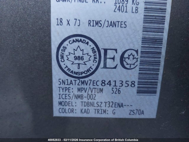 Nissan Rogue 2014 5N1AT2MV7EC841358 Image 9