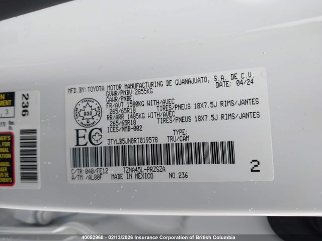 Toyota Tacoma 2024 3TYLB5JN0RT019578 Image 9