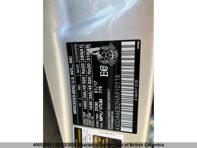 4JGDA6EB2HA910116 Mercedes-Benz Gle 43 Amg