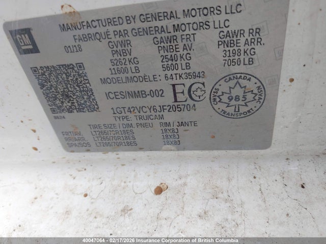1GT42VCY6JF205704 GMC Sierra K3500
