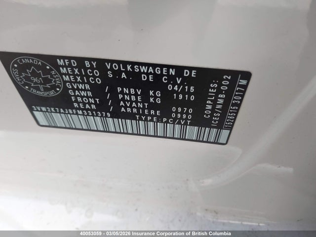 3VW2K7AJ8FM331379 Volkswagen Jetta