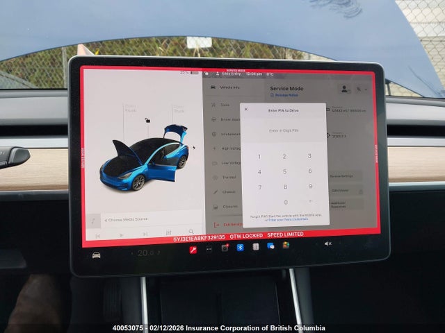 5YJ3E1EA8KF329135 Tesla MODEL 3