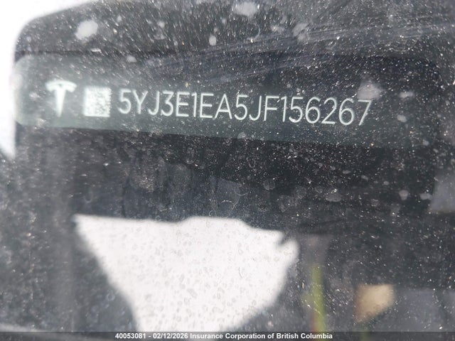 5YJ3E1EA5JF156267 Tesla MODEL 3