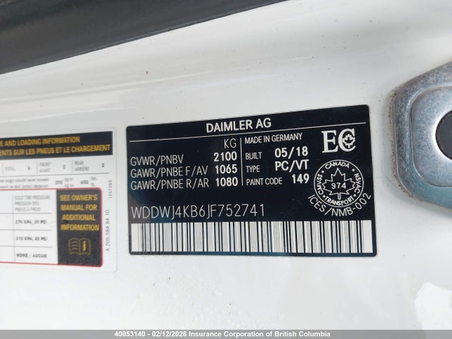 WDDWJ4KB6JF752741 Mercedes-Benz C 300 4matic