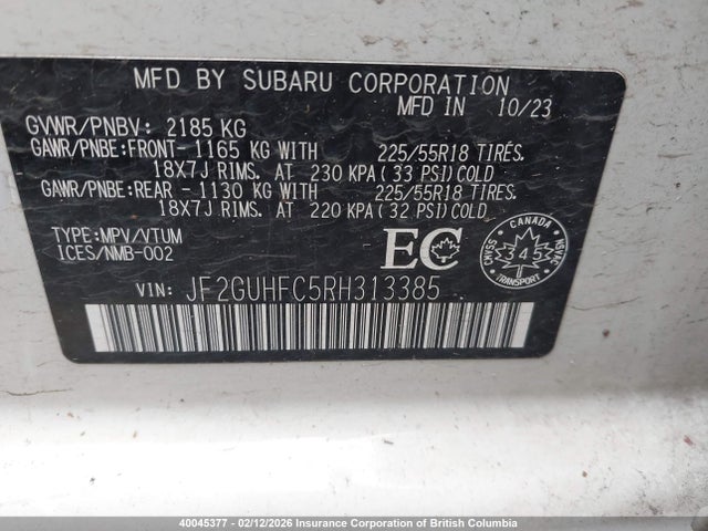 JF2GUHFC5RH313385 Subaru Crosstrek Sport