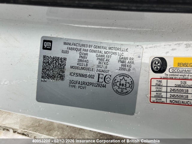 1G1FA1RX2P0129244 Chevrolet Camaro Ls/lt