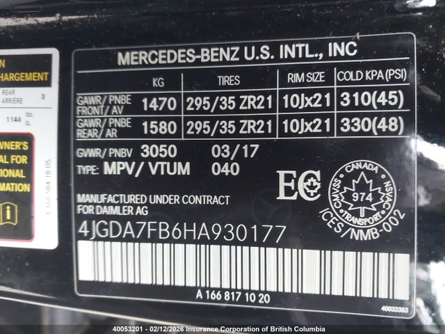 4JGDA7FB6HA930177 Mercedes-Benz Gle 63 Amg-s 4matic