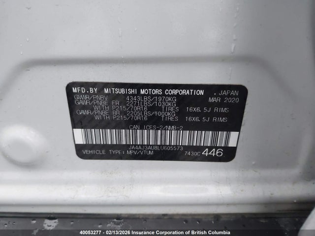JA4AJ3AU8LU605573 Mitsubishi RVR