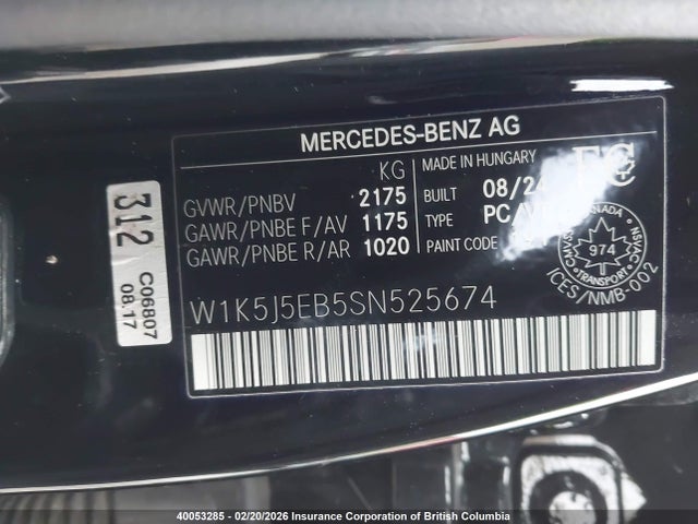 W1K5J5EB5SN525674 Mercedes-Benz Amg Cla 45 Coupe S 4matic+
