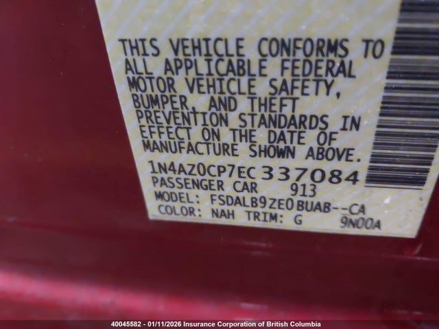 1N4AZ0CP7EC337084 Nissan Leaf S/sv/sl