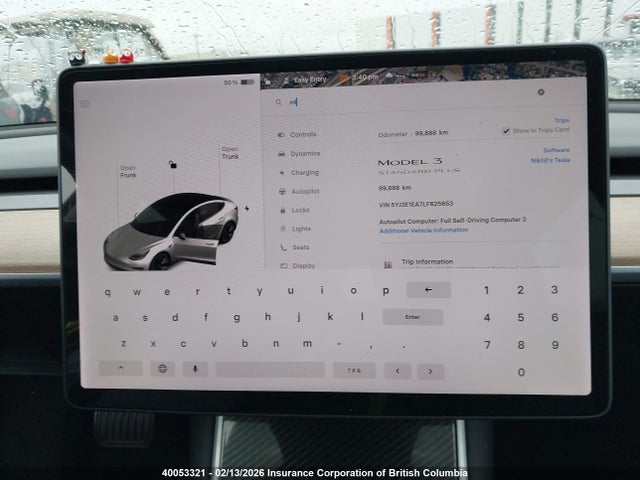 5YJ3E1EA7LF625653 Tesla Model 3 Standard Range Plus