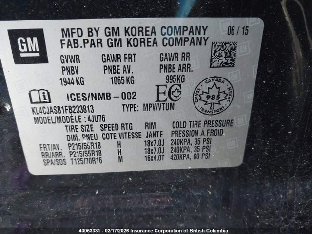 Buick Encore 2015 KL4CJASB1FB233813 Image 9