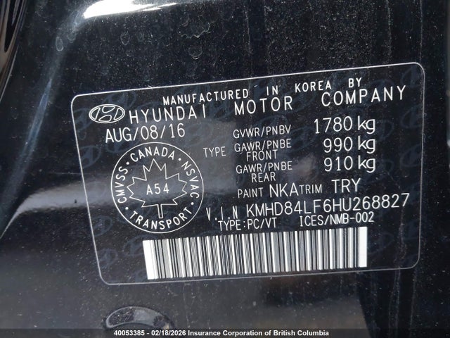 KMHD84LF6HU268827 Hyundai Elantra Se/value/limited