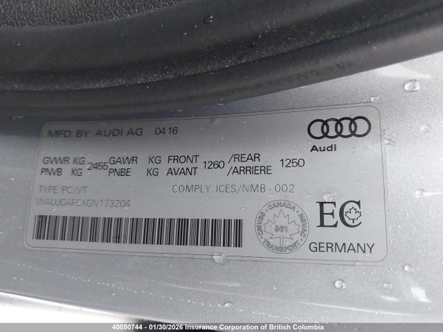 WAUJGAFCXGN173204 Audi A6 Quattro Prog/technik S Ln