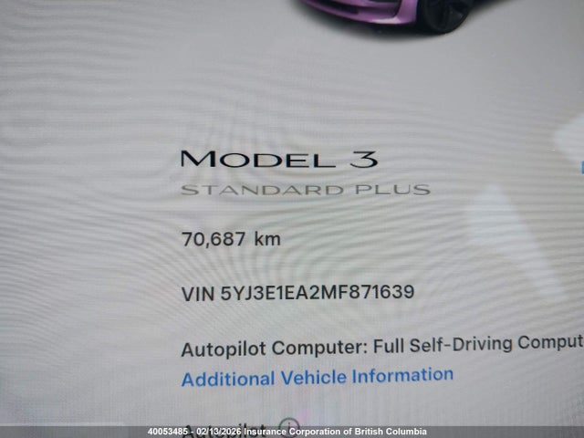 5YJ3E1EA2MF871639 Tesla MODEL 3