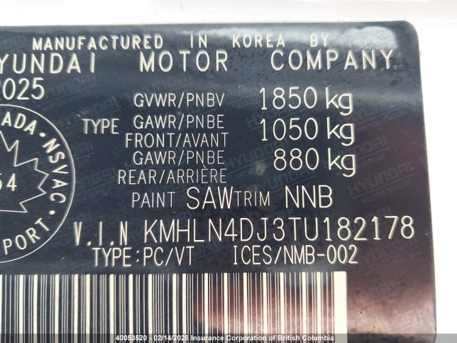 KMHLN4DJ3TU182178 Hyundai Elantra Luxury Hybrid