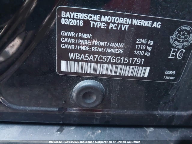 WBA5A7C57GG151791 BMW 528I