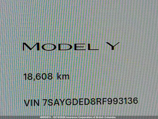 7SAYGDED8RF993136 Tesla Model Y