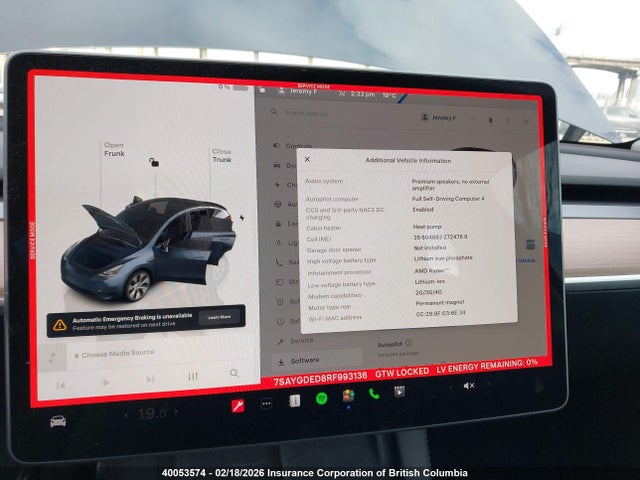 7SAYGDED8RF993136 Tesla Model Y