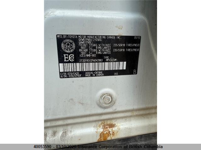 Toyota RAV4 2015 2T3DFREV2FW342983 Image 9