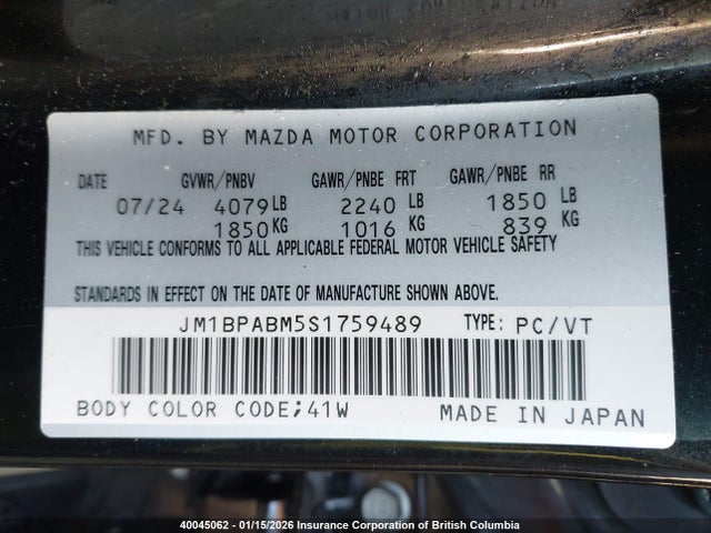 JM1BPABM5S1759489 Mazda 3 Select Sport