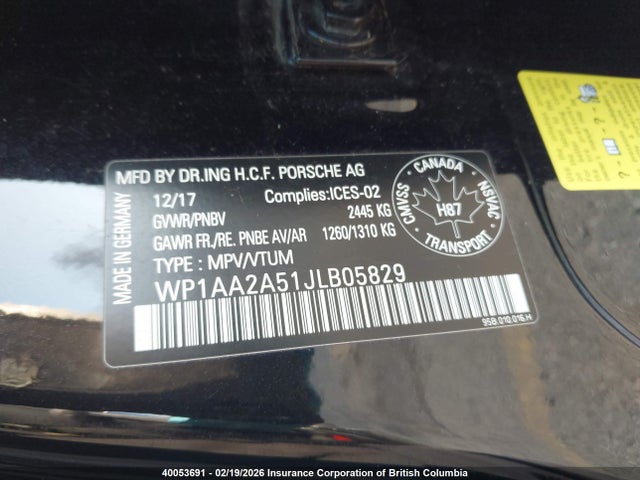 Porsche Macan 2018 WP1AA2A51JLB05829 Image 9