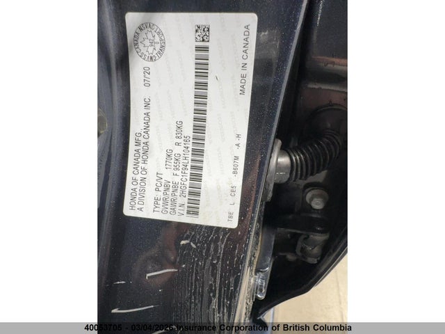 2HGFC1F94LH104165 Honda Civic