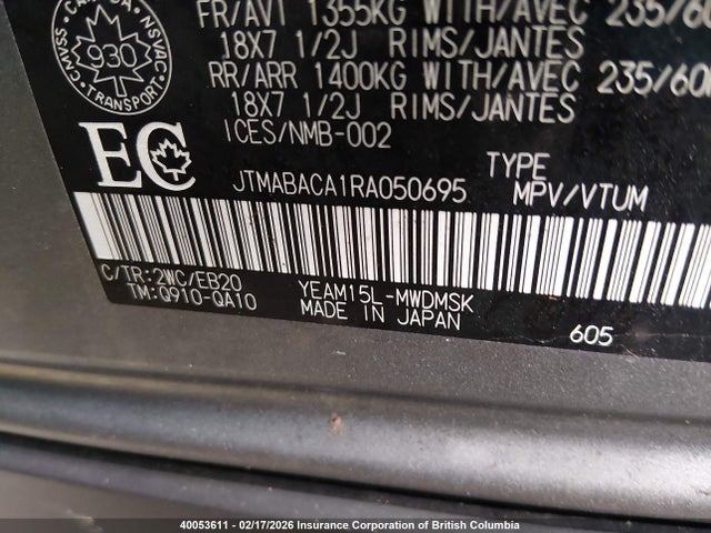 JTMABACA1RA050695 Toyota Bz4x Xle/limited