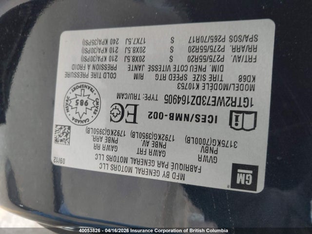 Продажа на аукционе авто 2013 Gmc Sierra K1500 Slt, vin: 1GTR2WE73DZ164905, номер лота: 40053826