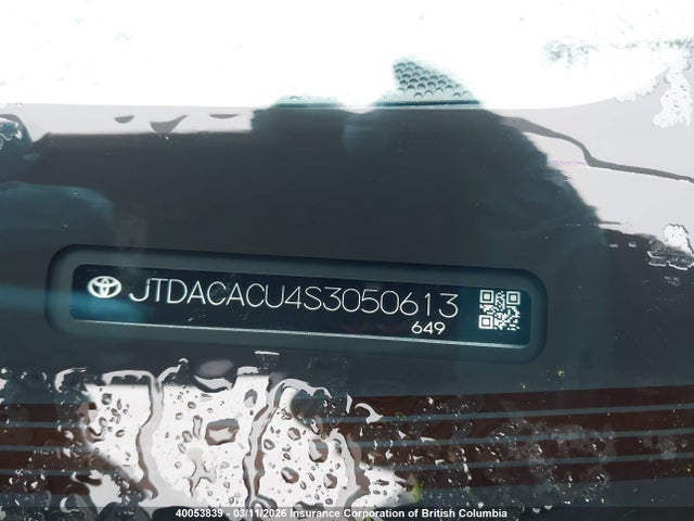JTDACACU4S3050613 Toyota Prius